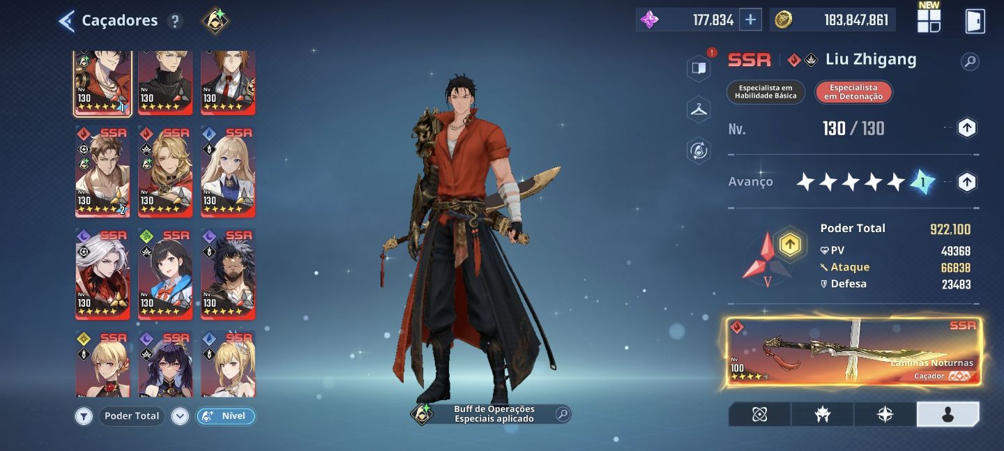 Solo leveling Arise nv140 +190k núcleos + comp de trevas, vento e fogo c5