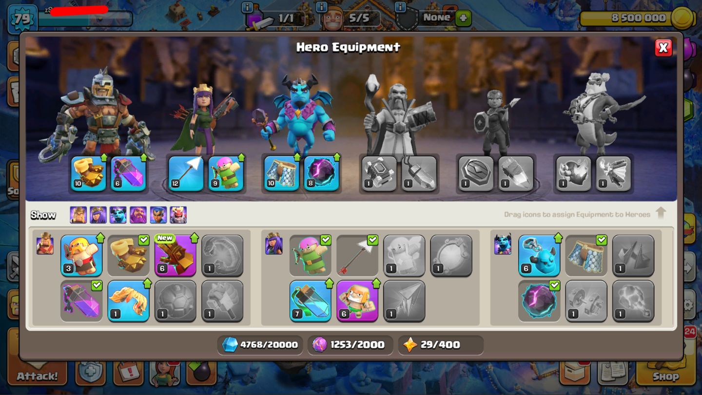 ZS | Clash of Clans TH10 full lv78 | BB 5 full | 700 gems