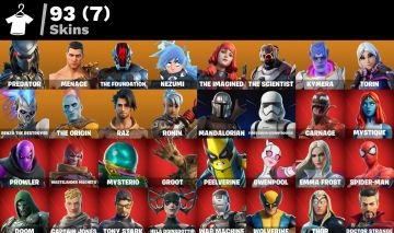 Fortnite 93 Skins / Predator | Menace | The Foundation | Nezumi | The Imagined
