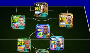 Conta efootball com Messi 111 Neymar da copa 105 é diversos épicos