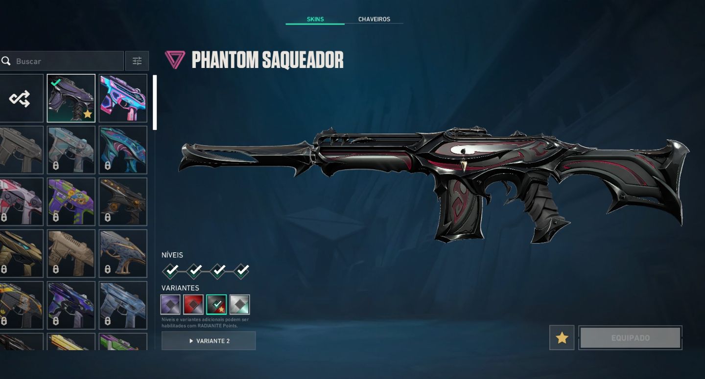 Conta valorant com skin de faca vandal e phantom