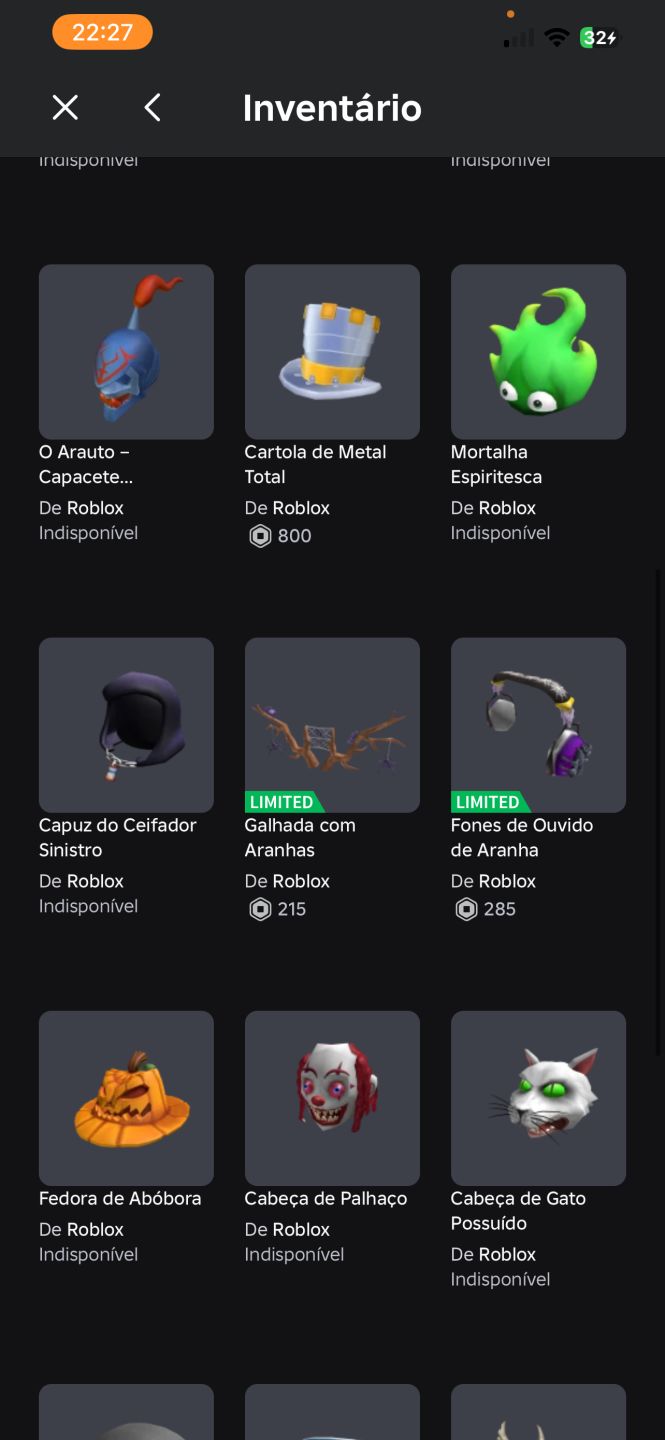ROBLOX | CONTA COM LIMITEDS NEGOCIÁVEIS + ACESSÓRIOS RAROS