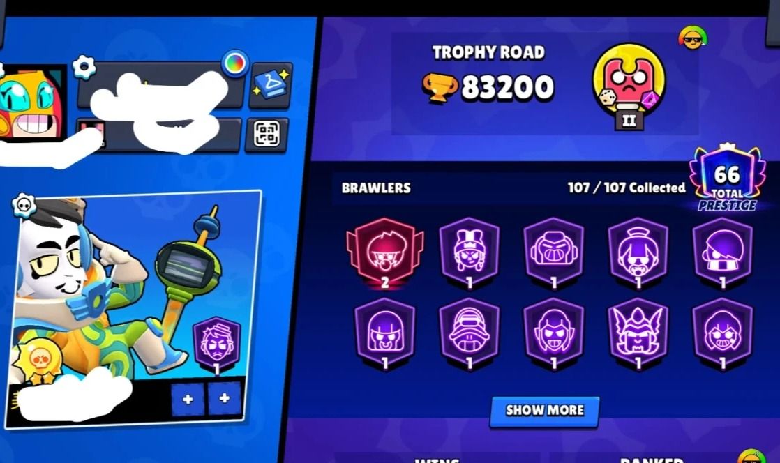 Conta Brawl Stars 2019 Full, 83K de Troféus com Bibi Heroica, Colt e mais