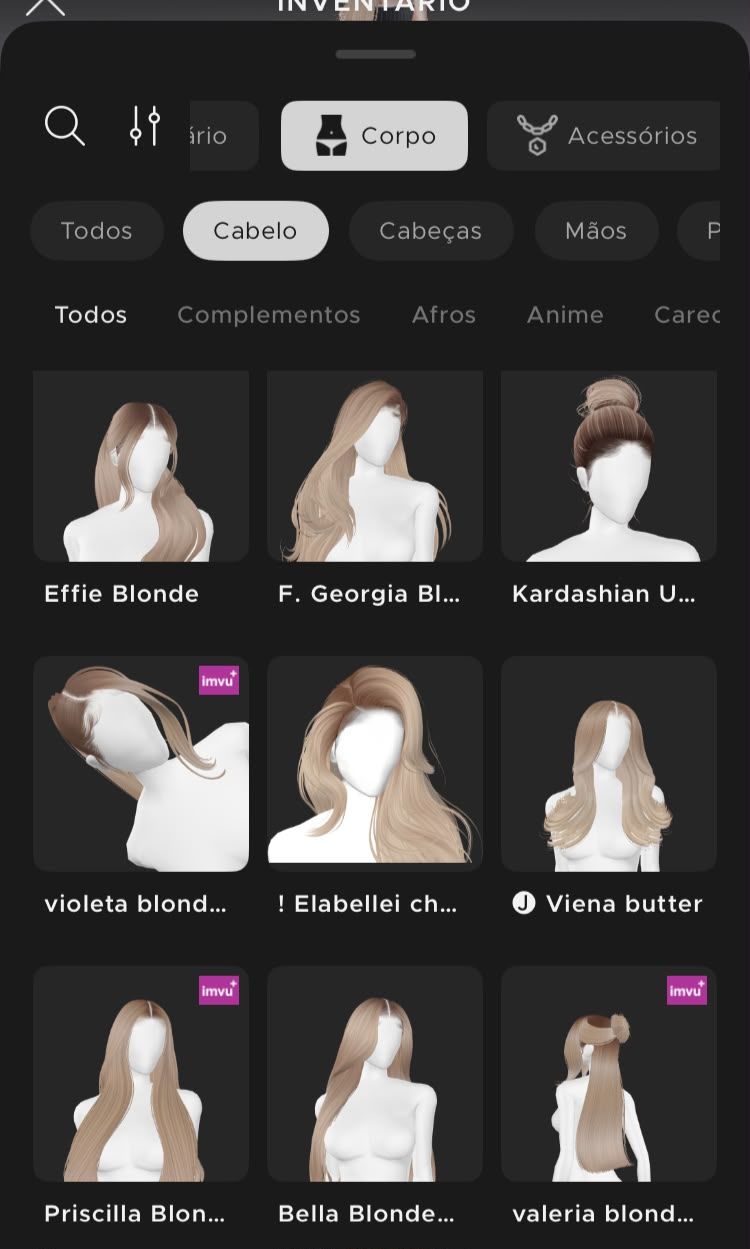 CONTA IMVU FEMININA