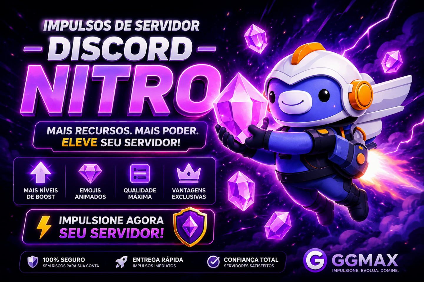 Discord Nitro Gaming 3 Meses + 14X Impulsos Para o Seu Servidor!!! [PROMOÇÃO]