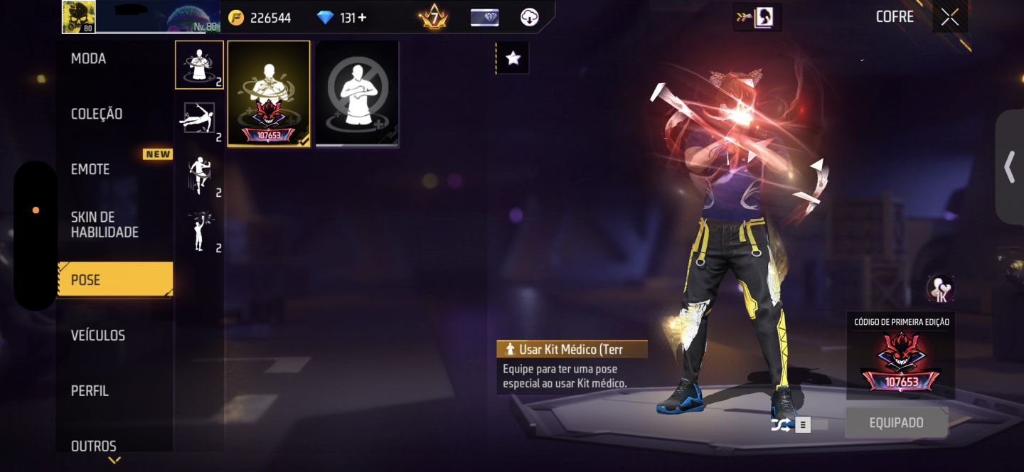 CONTA DE FREE FIRE GEMADA NÍVEL 80 COM ANGELICAL, STEAMPUNK e COELHÃO