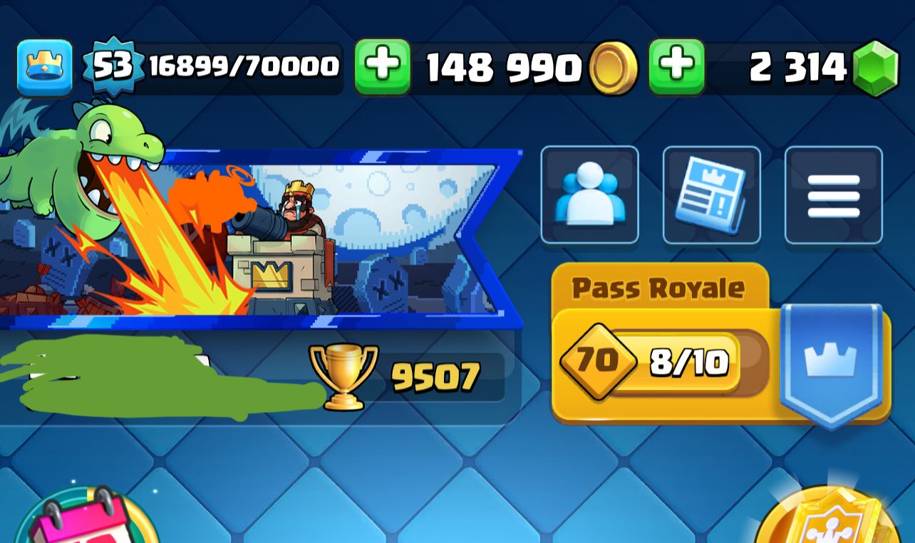 Conta de clash royale muito boa com 9k trofeus