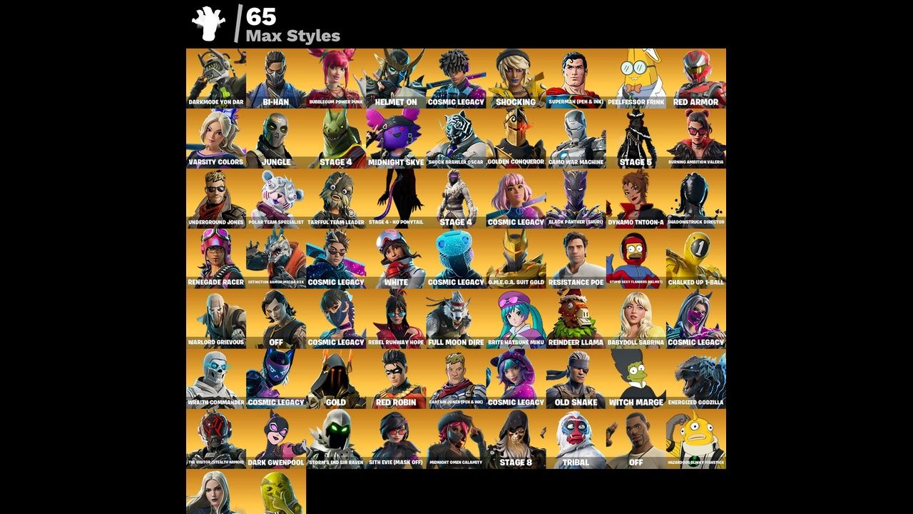 CONTA FORTNITE 216 SKINS PRIMEIRO EMAIL ROBOCOB RARIDADE + 1.300 VBUCKS