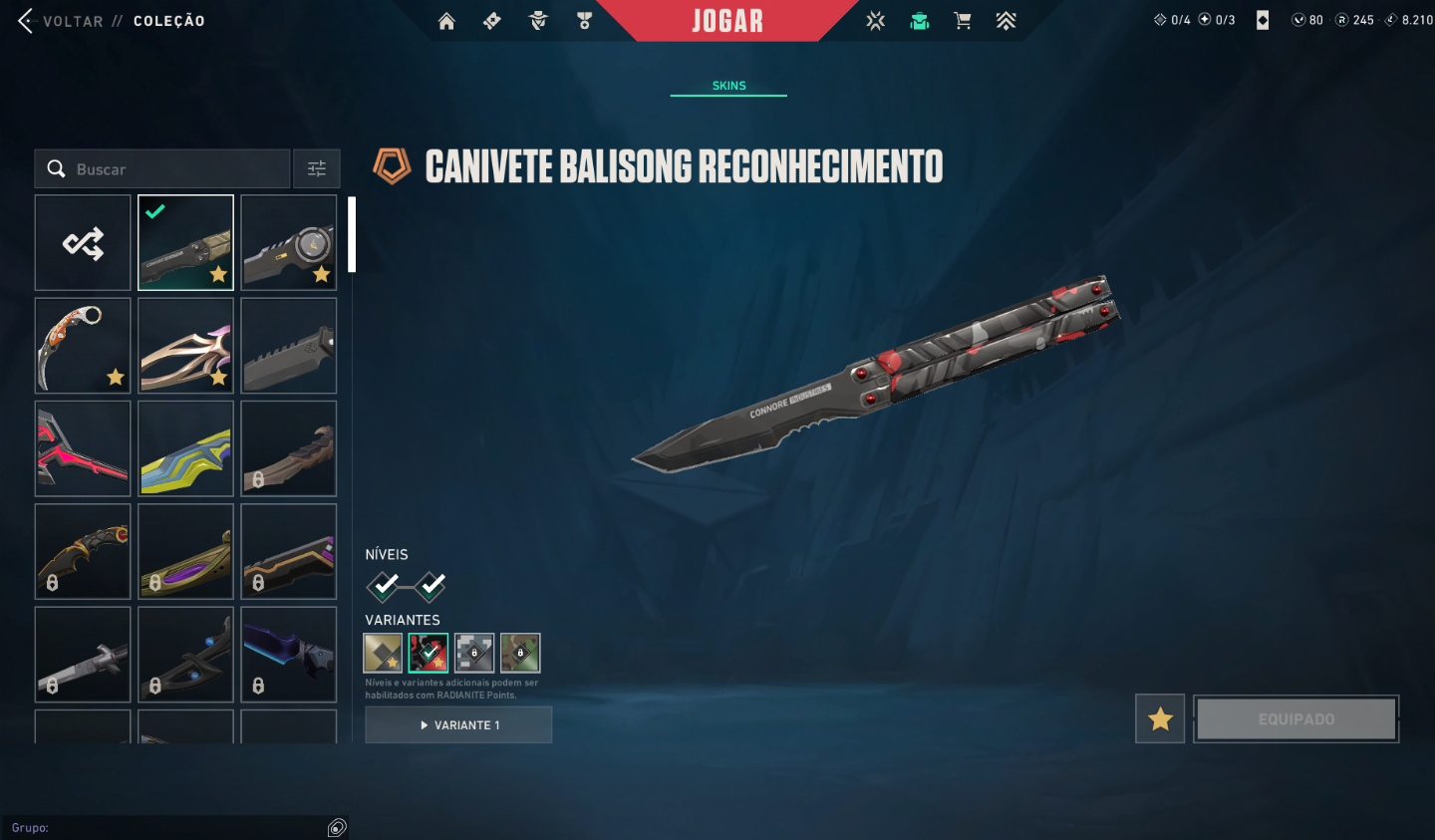 CONTA VALORANT COM KURONAMI, BUTTERFLY E KARAMBIT