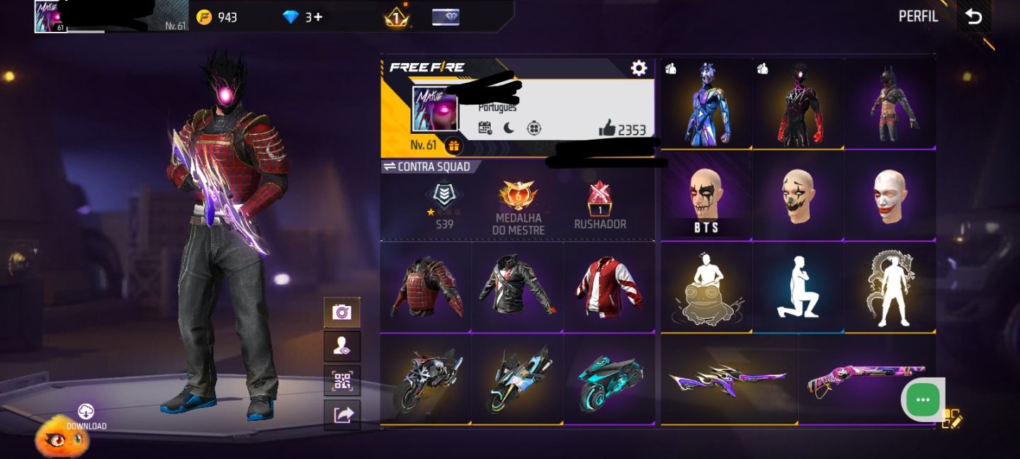 Conta Level 61 Mais de 200 Peitoral Conta Boa Pra Apostado