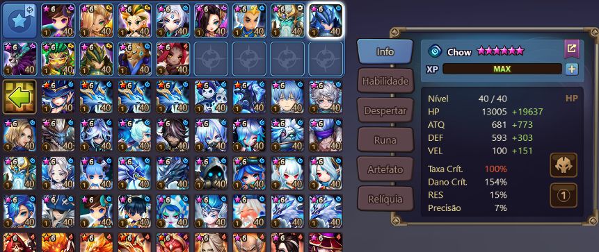 CONTA END GAME COM 4 LDs: GIANA + WOLYIUNG + ZERATU + PONTOS