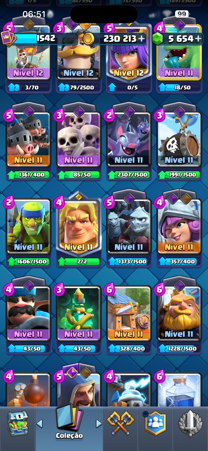 CONTA CLASH ROYALE 10.874 TROFÉUS | LVL 15 | VÁRIAS EVOLUÇÕES