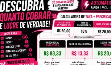 Calculadora de Taxa + Precificação Automática