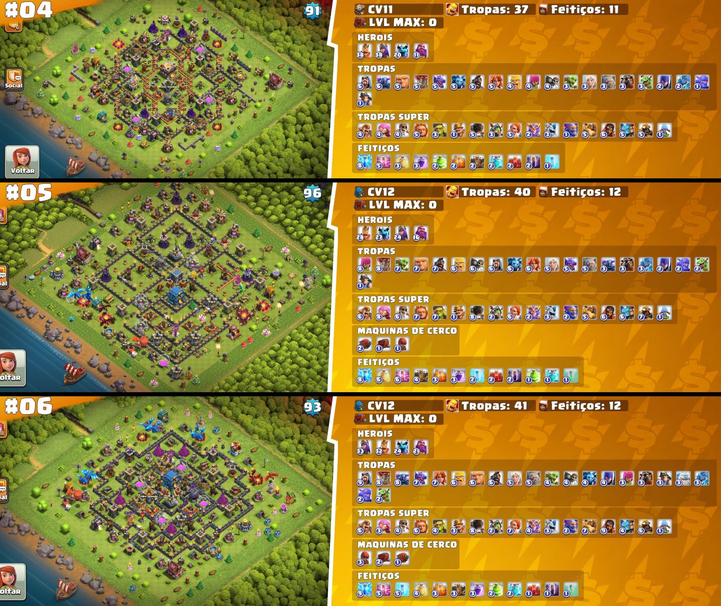 EM OFERTA!! - CLASH OF CLANS CONTAS COM OS MAIORES LVL DE CC & CV FULLS