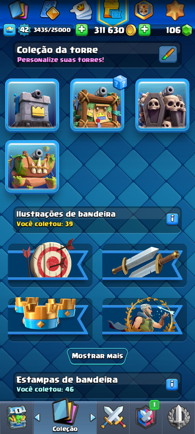 Conta clash Royale lv 42 Arena 21 8.000 troféu