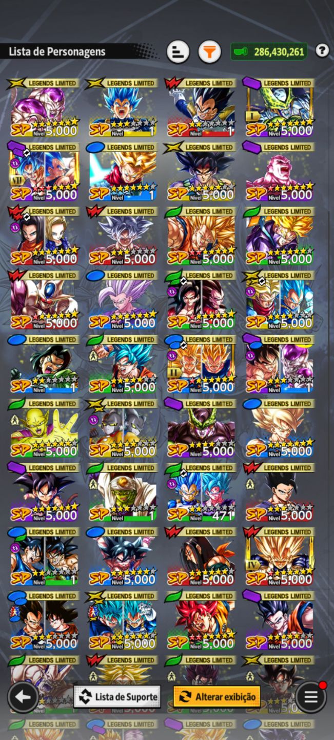 CONTA DB LEGENDS COM LEGEND E ULTRA, LFs
