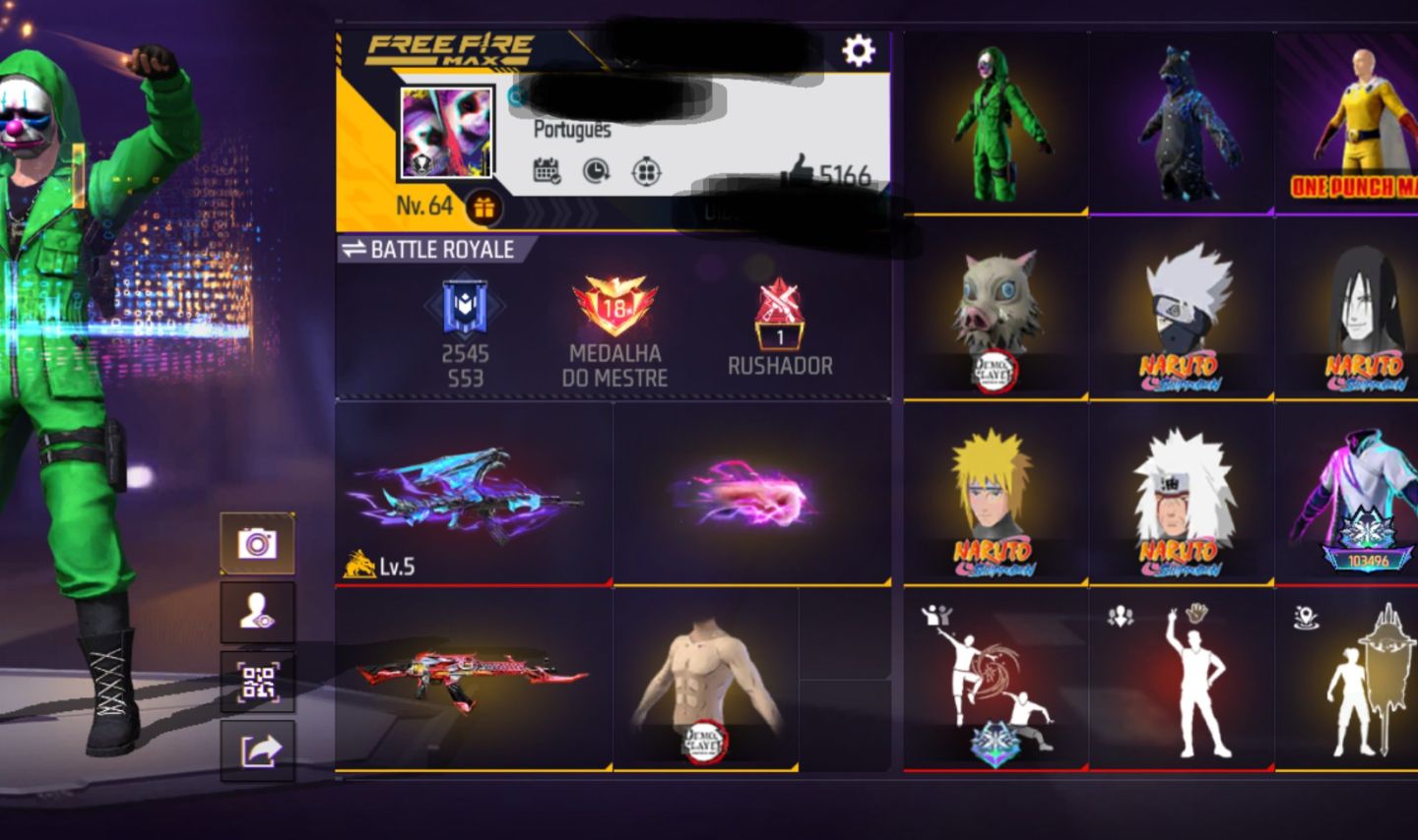 Conta Free Fire Básica Com Top Criminal e Bandeirão