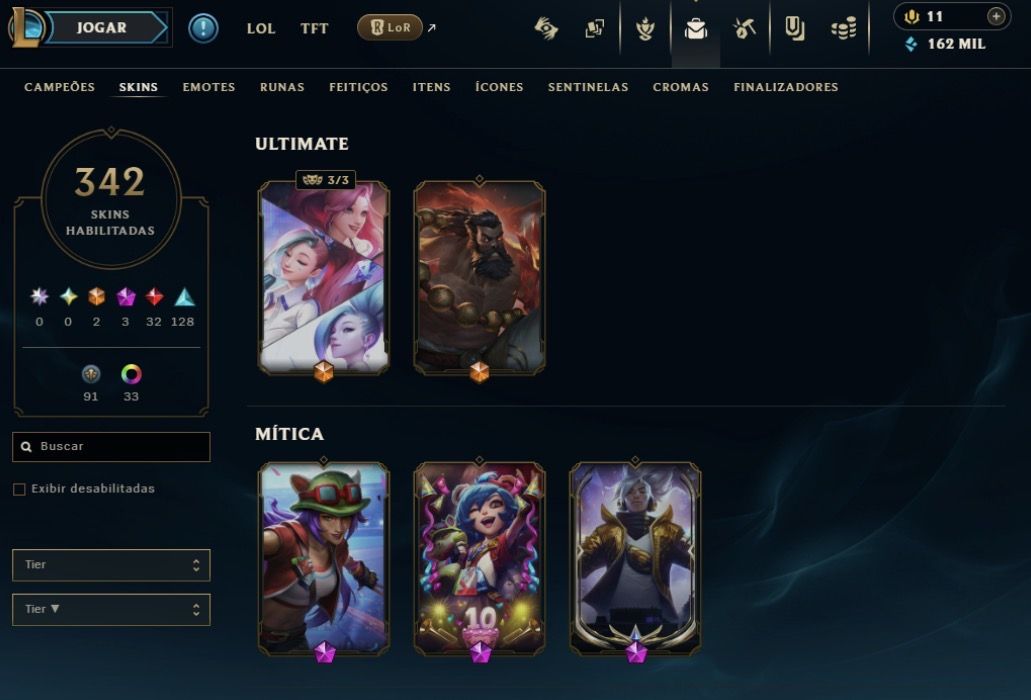 Conta League Of Legends Com várias skins