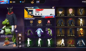 Conta de Free Fire Barata | Skins Jujutsu Kaisen + Emotes