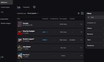 Conta epic games rocket league fortinite e dbd