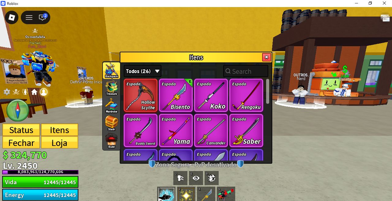 [PROMOÇÃO] Conta Blox Fruits LVL 2450 | 2x Money | Hallow Scythe