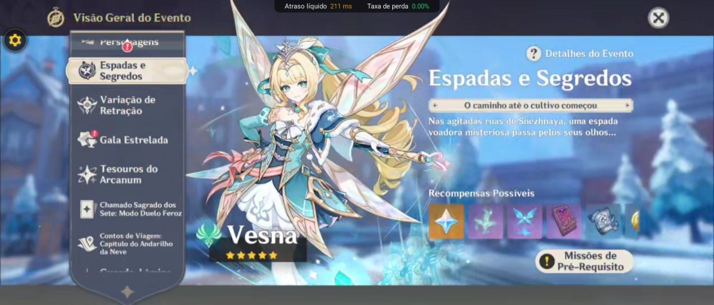 Conta genshin com vários t5 limitados e buildados
