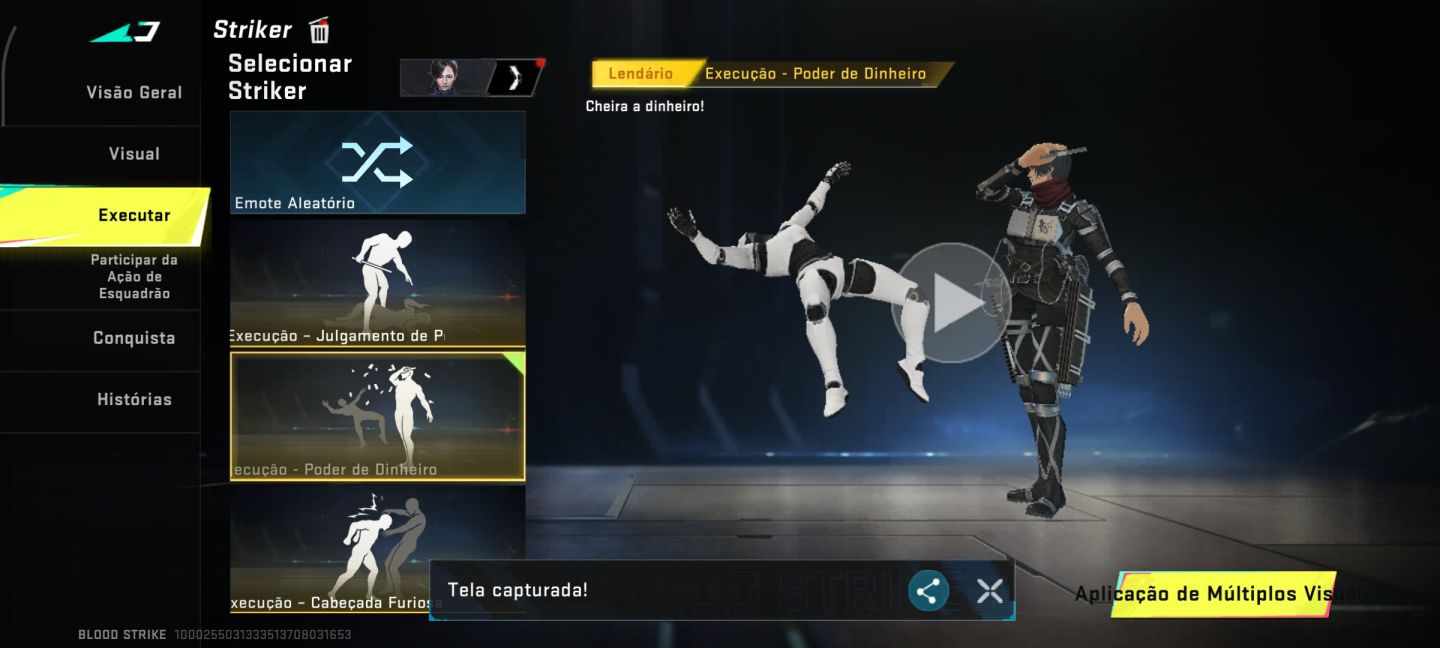 Conta Blood Strike com várias skin de arma e personagem gastei mais de 400 reis