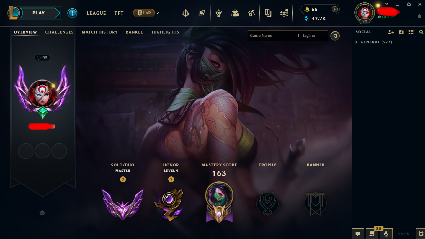 Conta Mestre 100lp 60% WR mmr alto