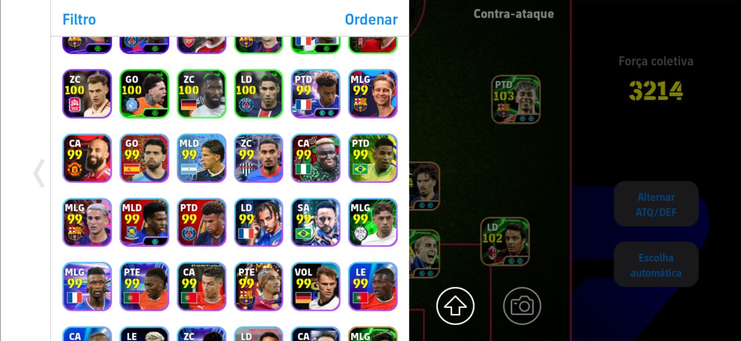 CONTA eFootball MOBILE À VENDA Força coletiva: 3214 [preço negociáve]