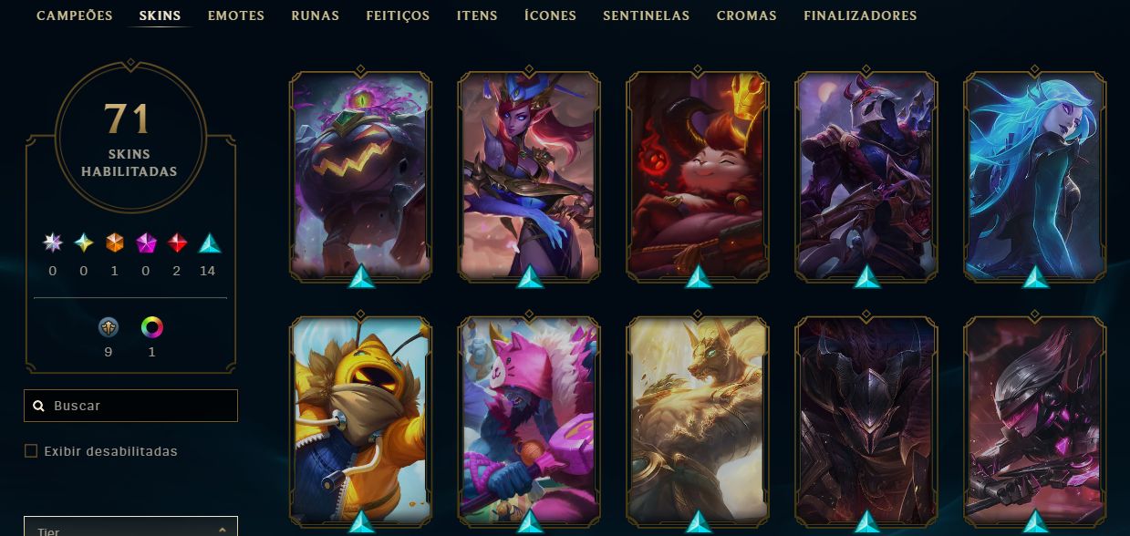 CONTA LEAGUE OF LEGENDS - 71 SKINS - ULTIMATE/MITICAS/LENDARIAS - FULL ACESSO