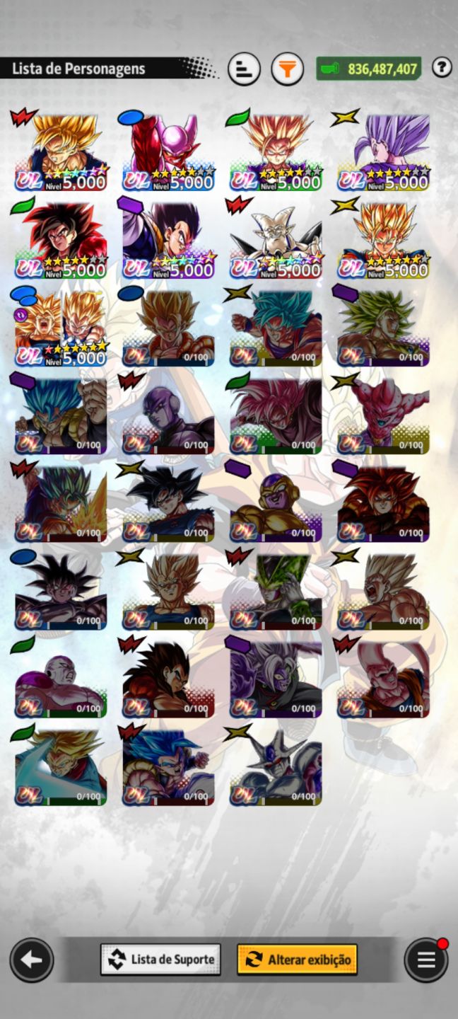 Conta de DB Legend com vários Ultras,LF,LR e equipamentos Godlys... Nível 320!!!