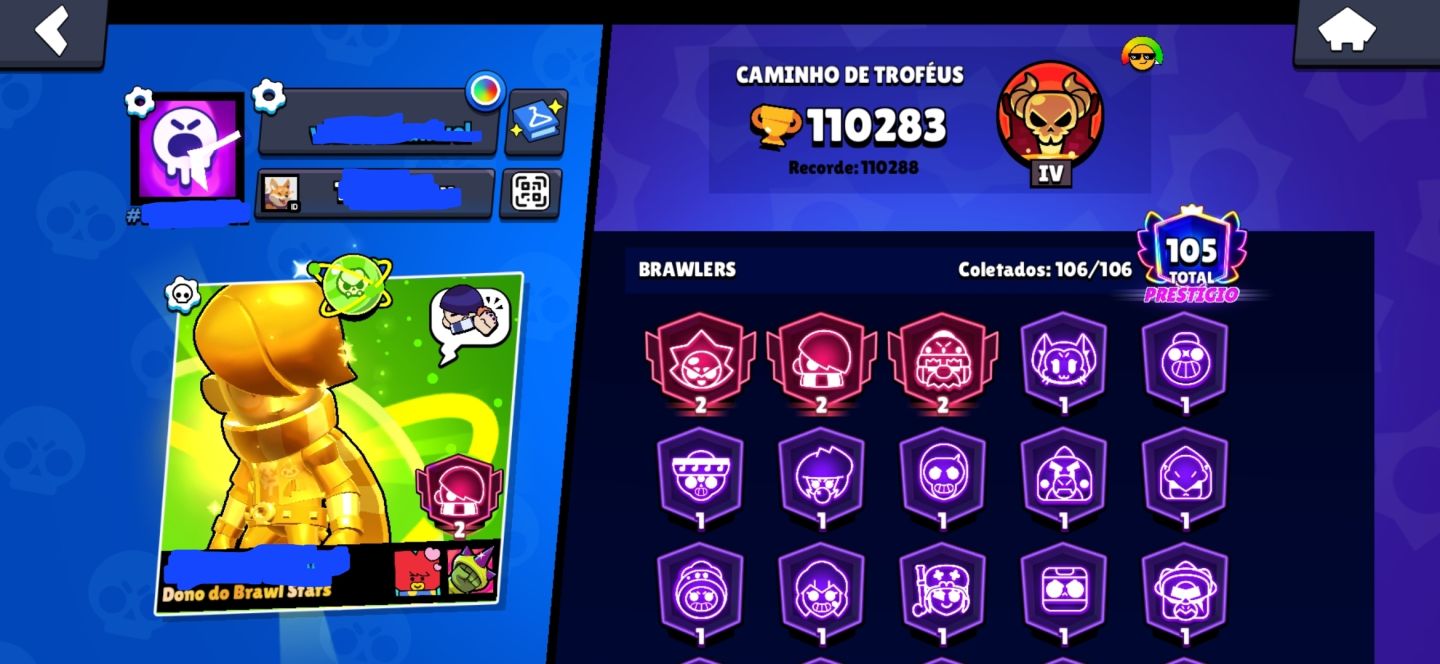 Conta de Brawl stars com todos os brawlers e full hipercaga e todos os buffet