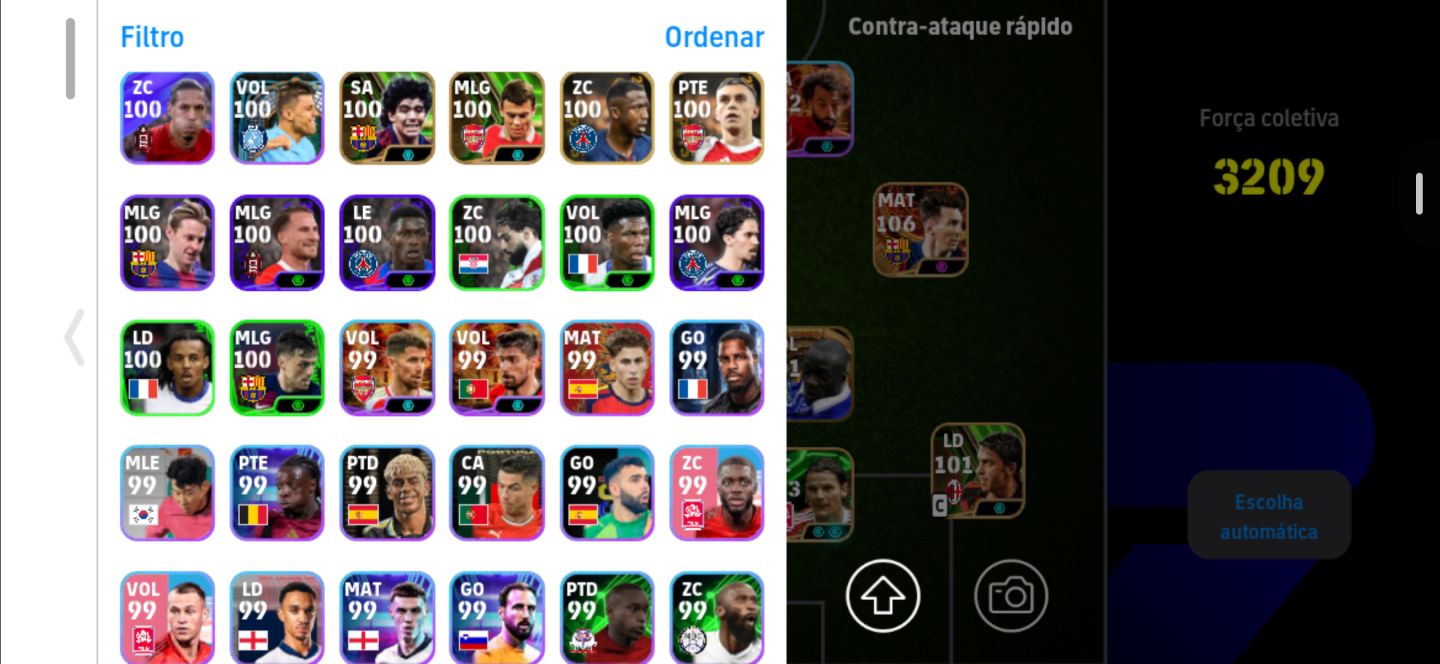 Conta Meta de Efootball Mobile com Salah Blitz, Bale Novo, Messi BigTime e Cruyf