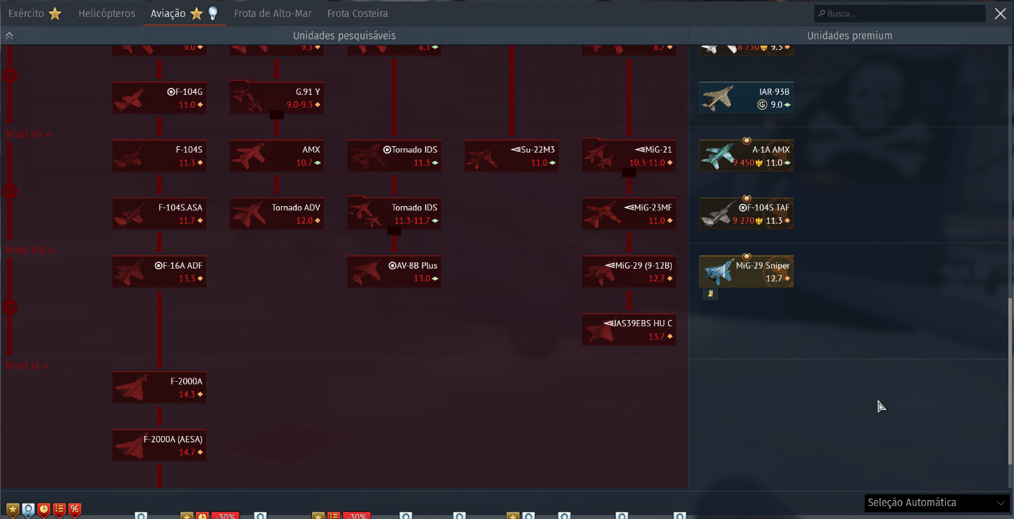 CONTA WAR THUNDER 2013 - 45 VEICULOS PREMIUM - MAIORIA DOS TOP TIER!