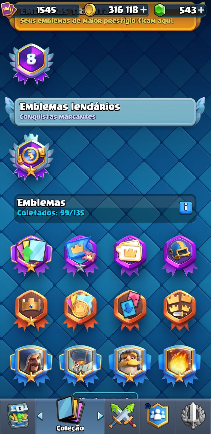 CONTA CLASH ROYALE 8 ANOS DE JOGO