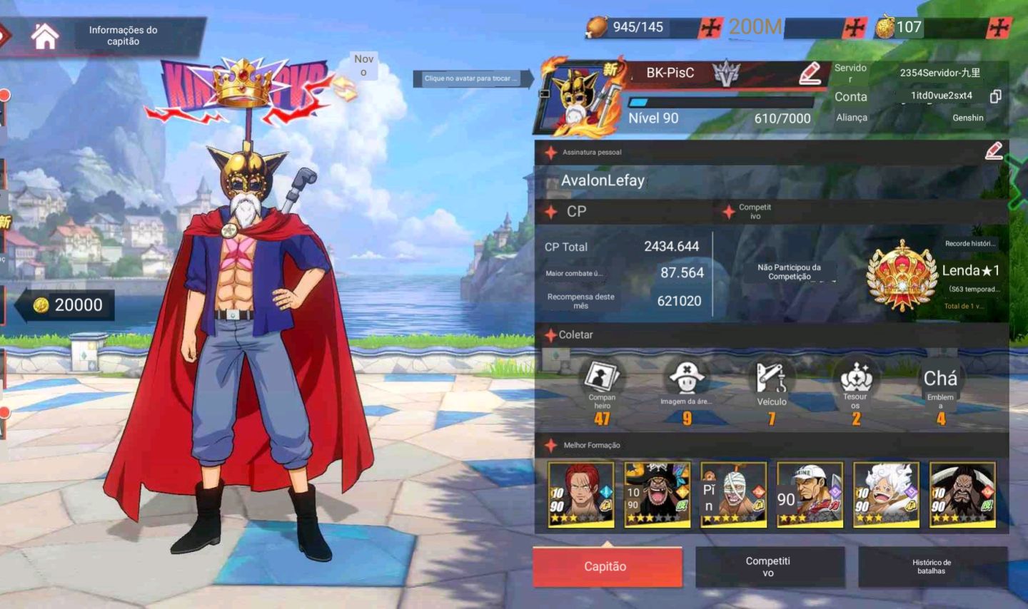 Uma conta muito boa de one piece fighting path com vários SS