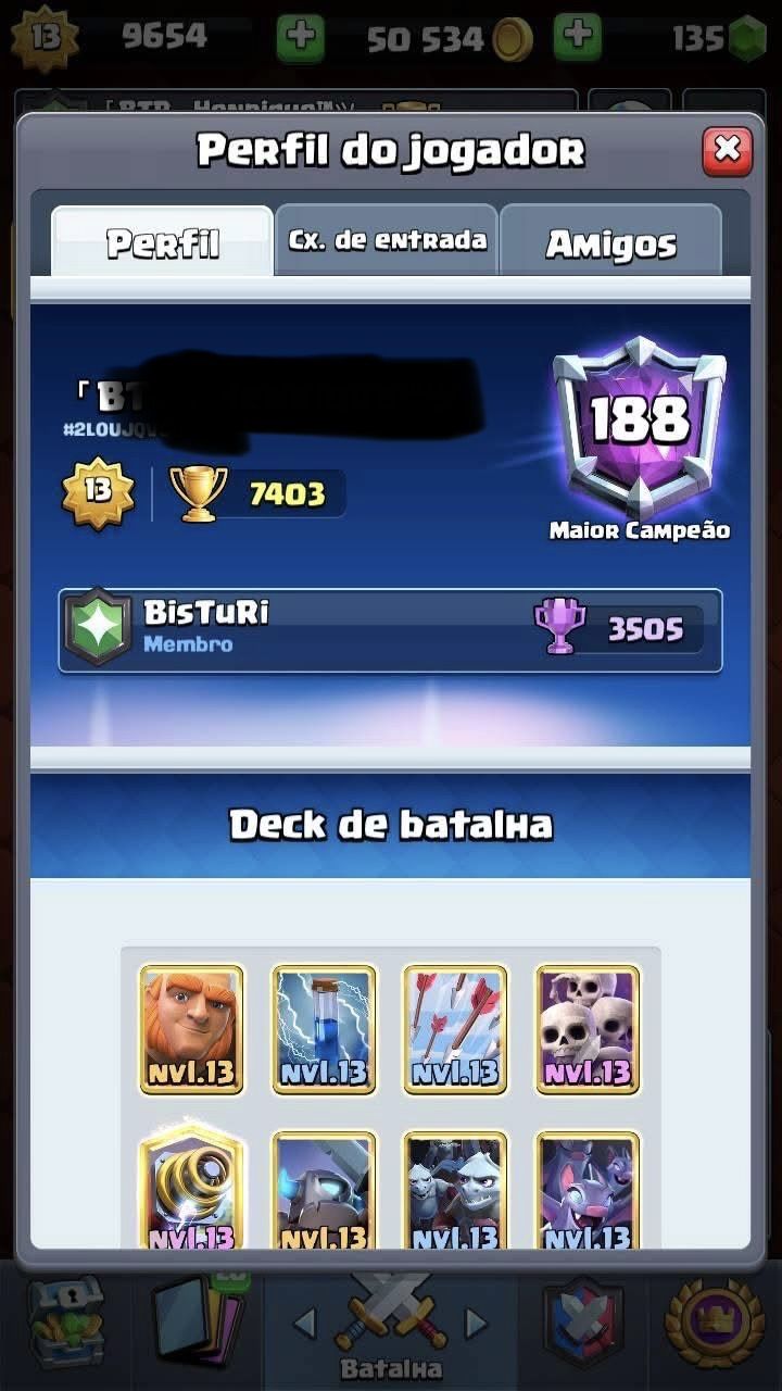 UP DE CONTAS CLASH ROYALE