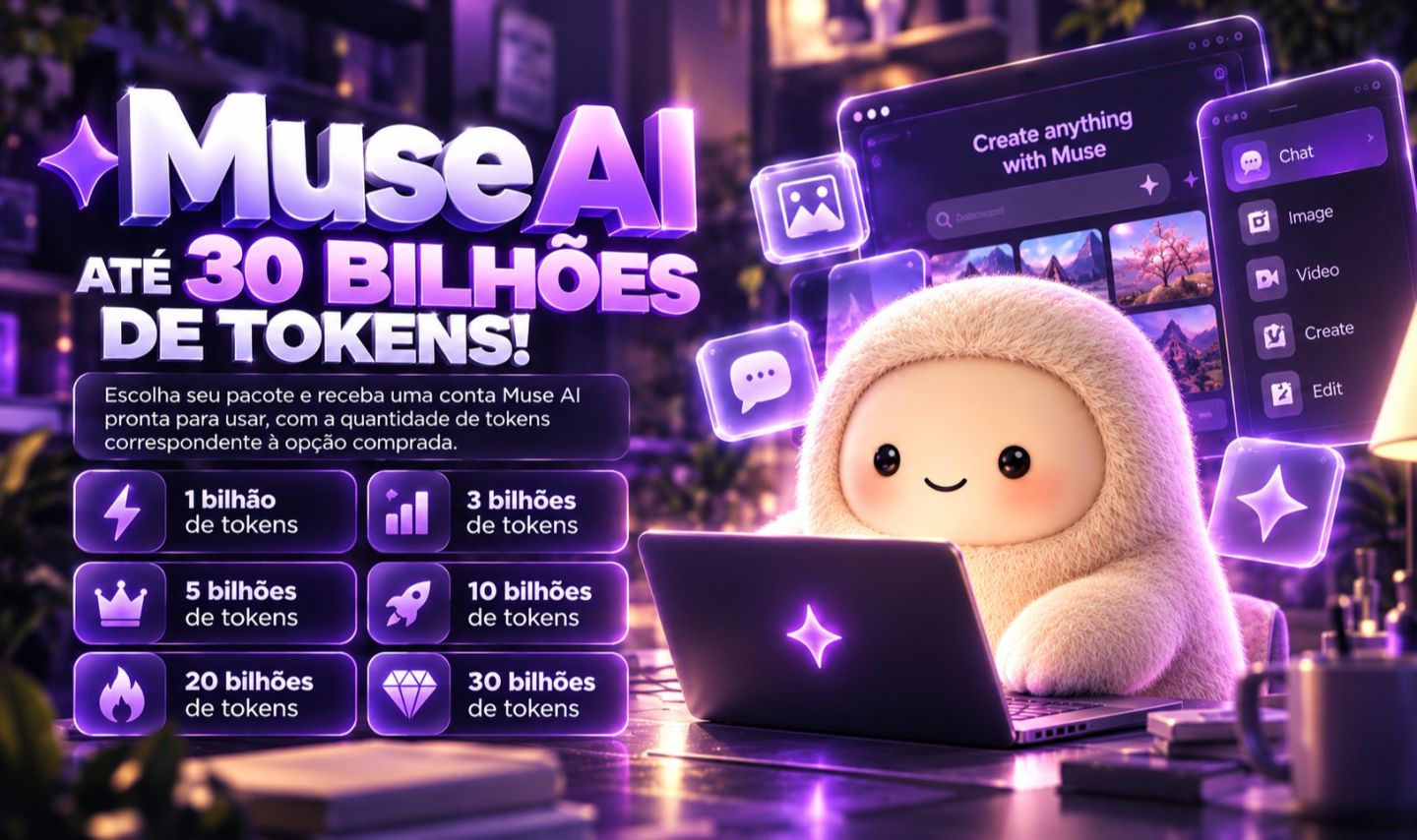 [PROMOÇÃO] MUSE AI PRO - ATÉ 30 BILHÕES DE TOKENS | CONTA PRONTA PARA USAR!