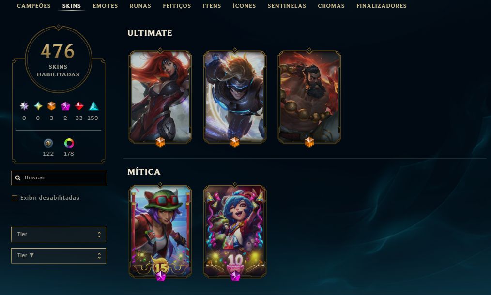 CONTA LOL 2012 | 477 SKINS | RAMMUS REI | COLECIONADOR