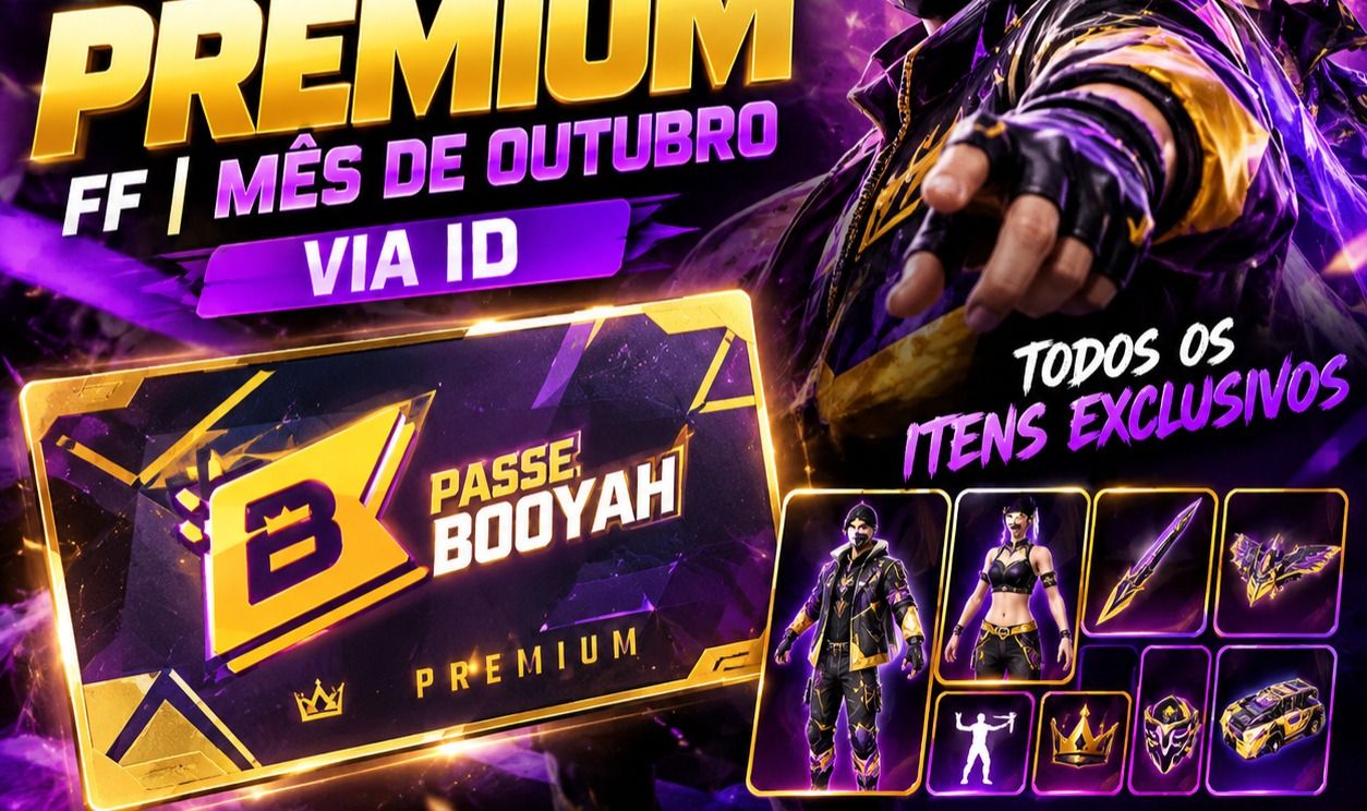 Promoção Passe Booyah Premium Free Fire VIA ID - Não Precisa Adicionar