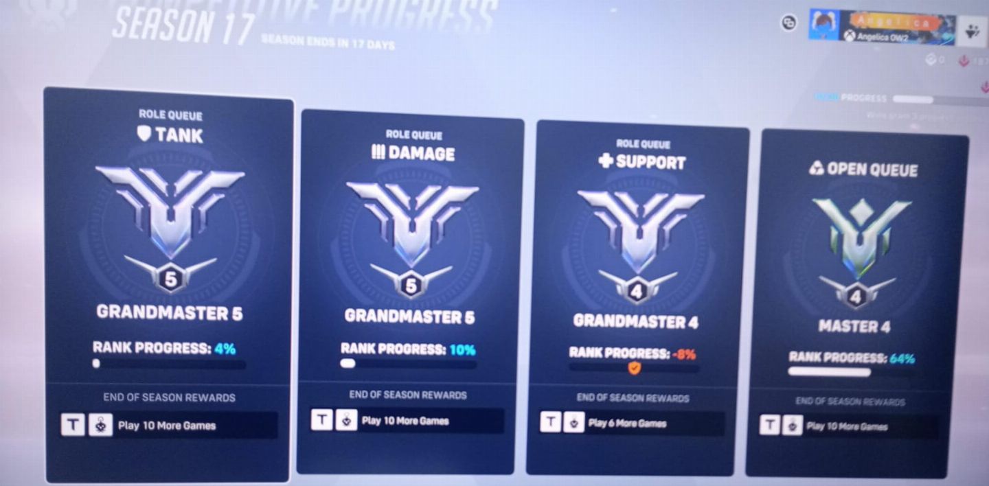 CONTAS DE ELO GRÃO MESTRE OVERWATCH 2 / QUALQUER FUNÇÃO / ROLE E OPEN