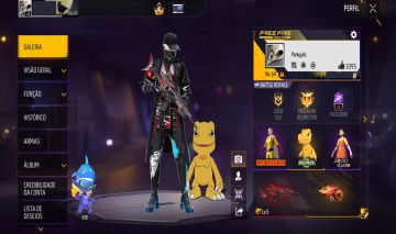 CONTA DE FREE FIRE COM ANGELICAL, NIVEL 64, COELHÃO GUERREIRO, CALÇA JAZZ