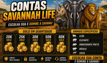 Conta Roblox Savana Life 50k Gold + Gamepass 1.5x Gold (Entrega automática)