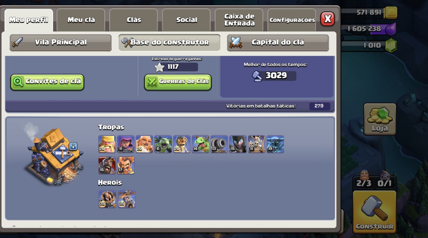 Conta de clash of clã semi-full 90%