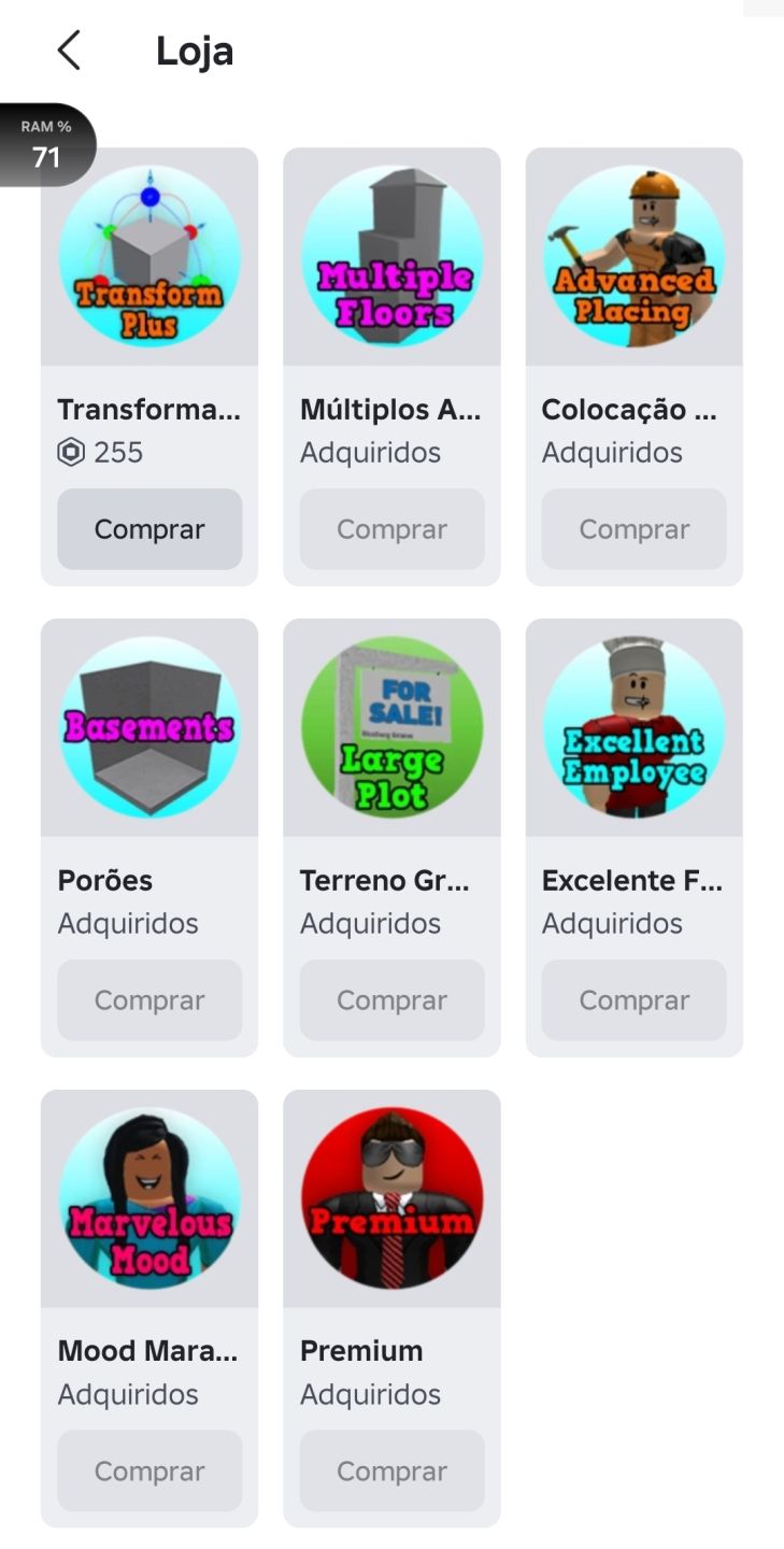Conta de Roblox (Brookhaven, pizza place, bloxburg)