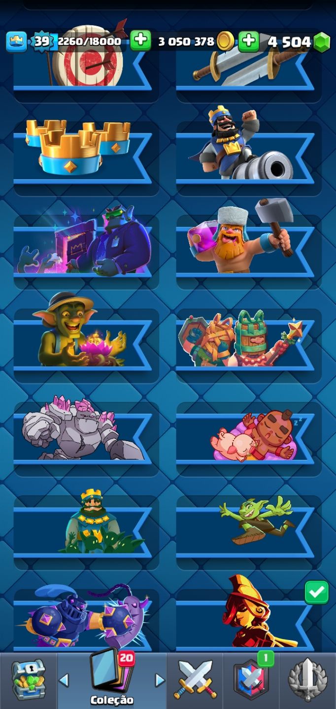 Conta Clash Royale - 8 anos - 10mil troféus - 11000 Gemas - 4Mi ouro - Arena 25