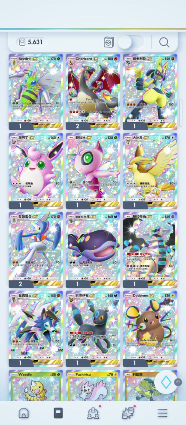 Conta Pokémon TCG Pocket 5.000+ Cartas | 2x Charizard Shiny ex Full Art