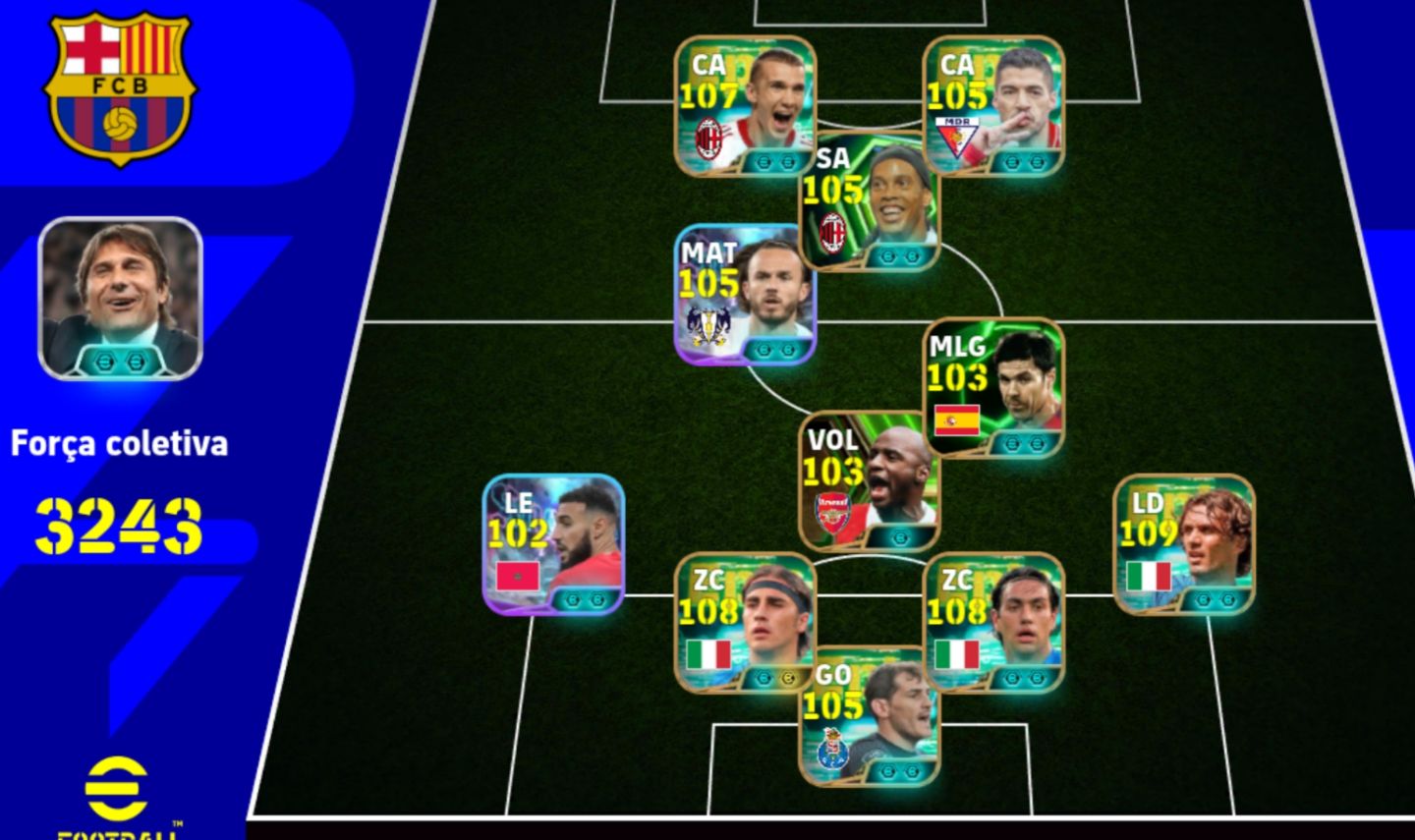 Conta de Efootball Mobile muito completa principalmente a defesa