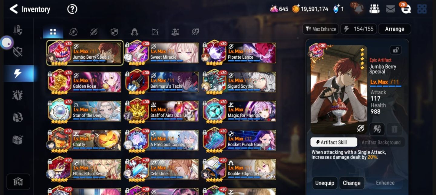 Conta com collabs Epic Seven