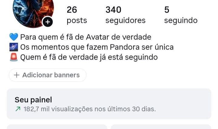 Conta de Instagram Avatar | 330 Seguidores | Alto Engajamento |